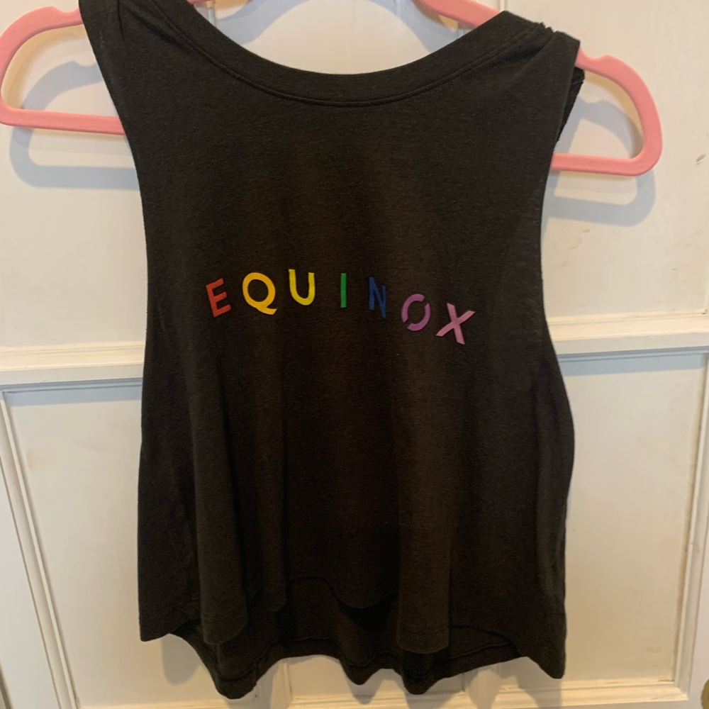 Spiritual Gangster + Equinox Gym Pride Womens Active Crop Tank Top Black Size XS